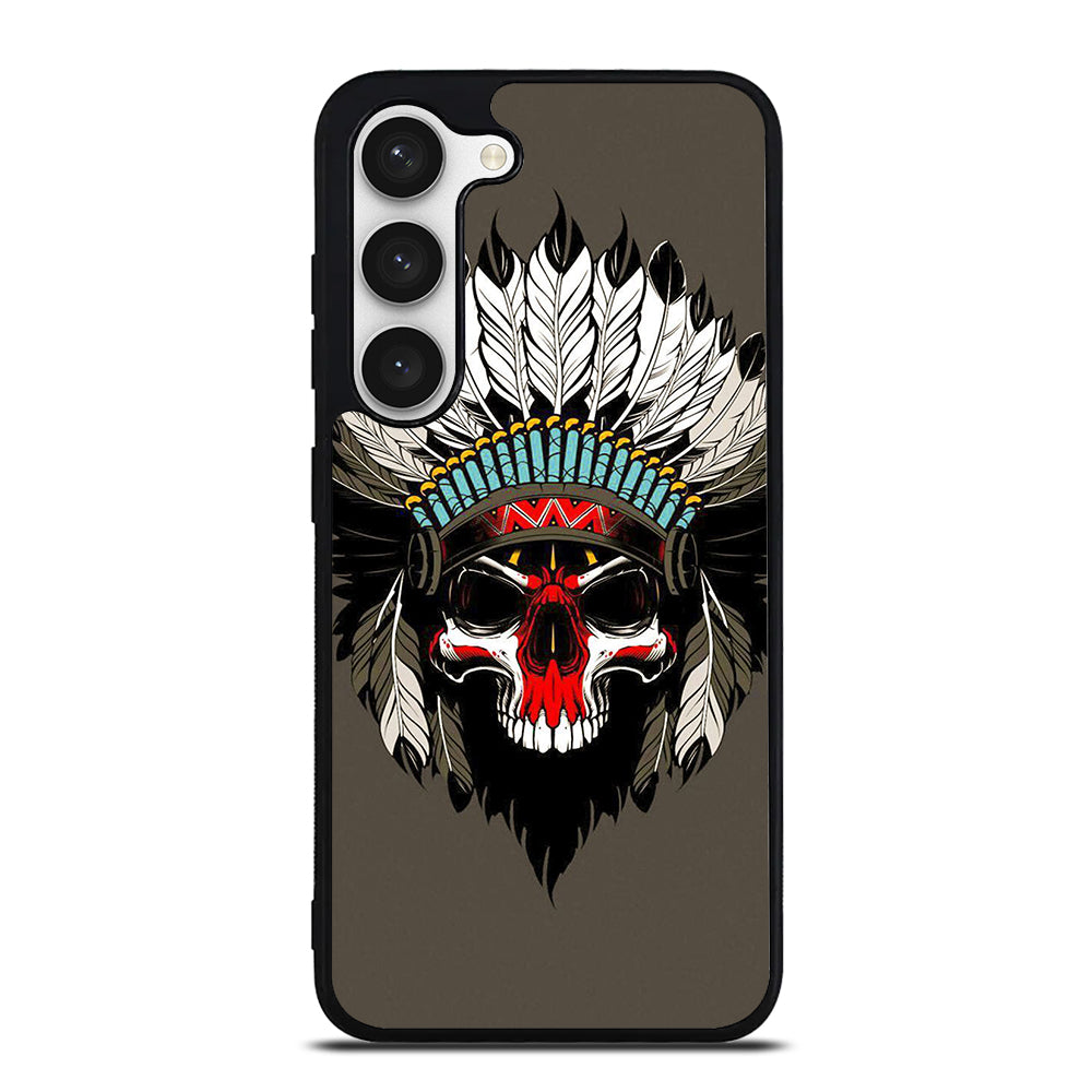 INDIAN FEATHER SKULL ART Samsung Galaxy S23 Case Cover