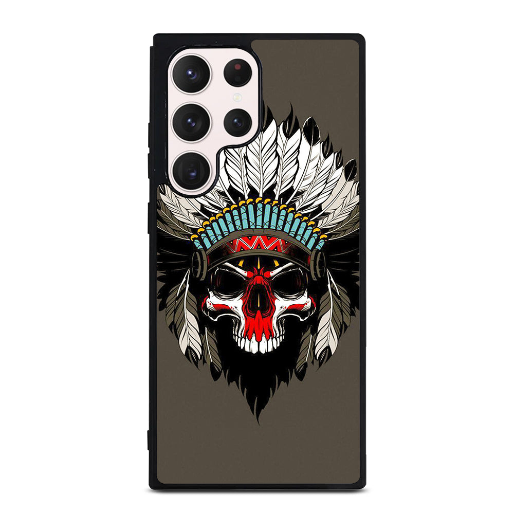 INDIAN FEATHER SKULL ART Samsung Galaxy S23 Ultra Case Cover