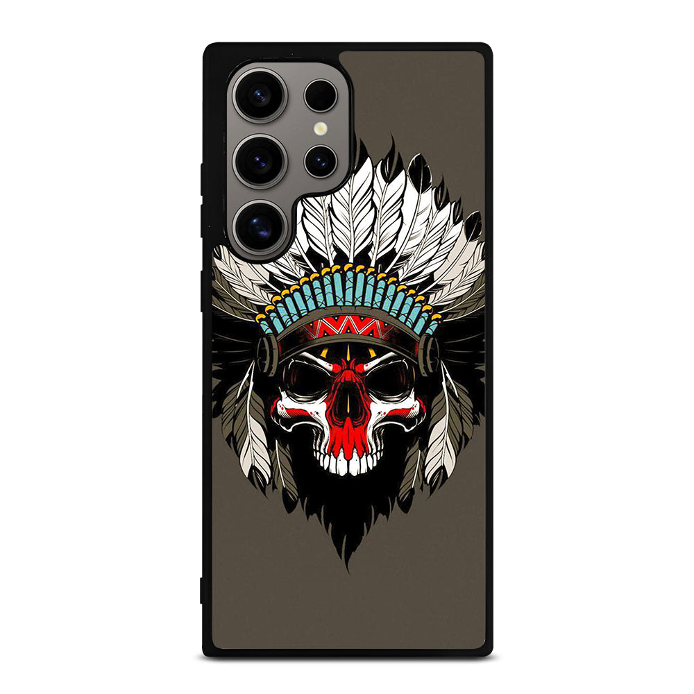 INDIAN FEATHER SKULL ART Samsung Galaxy S24 Ultra Case Cover