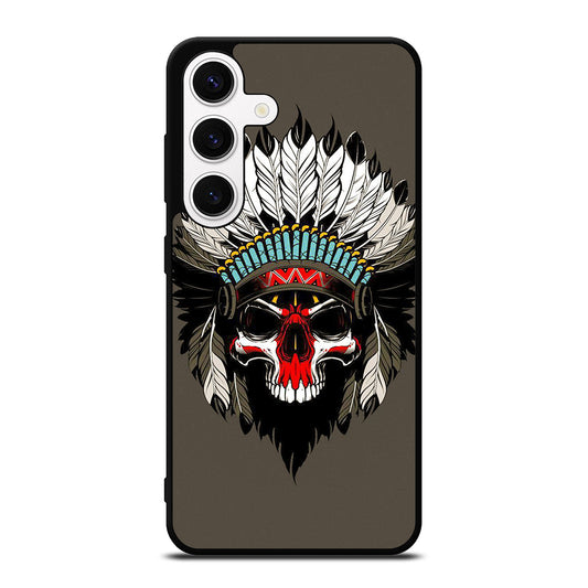 INDIAN FEATHER SKULL ART Samsung Galaxy S24 Case Cover