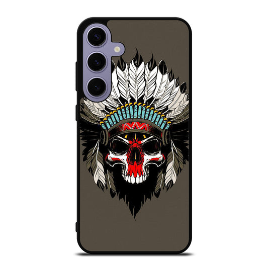 INDIAN FEATHER SKULL ART Samsung Galaxy S24 Plus Case Cover