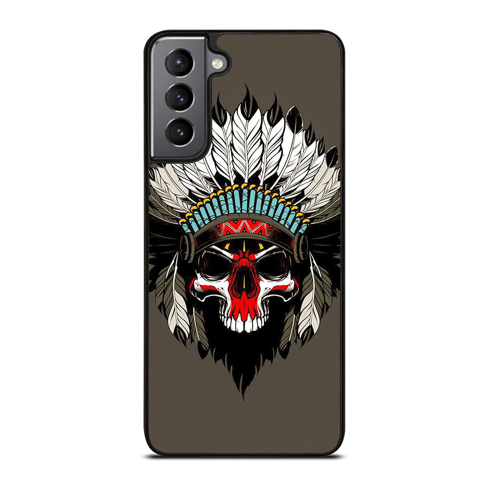 INDIAN FEATHER SKULL ART Samsung Galaxy S21 Plus Case Cover