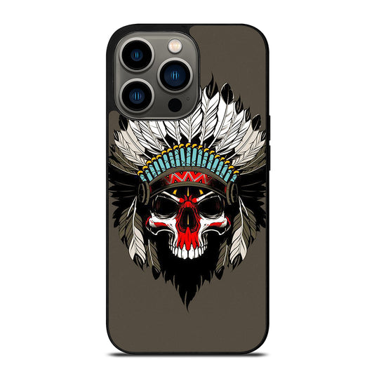 INDIAN FEATHER SKULL ART iPhone 13 Pro Case Cover