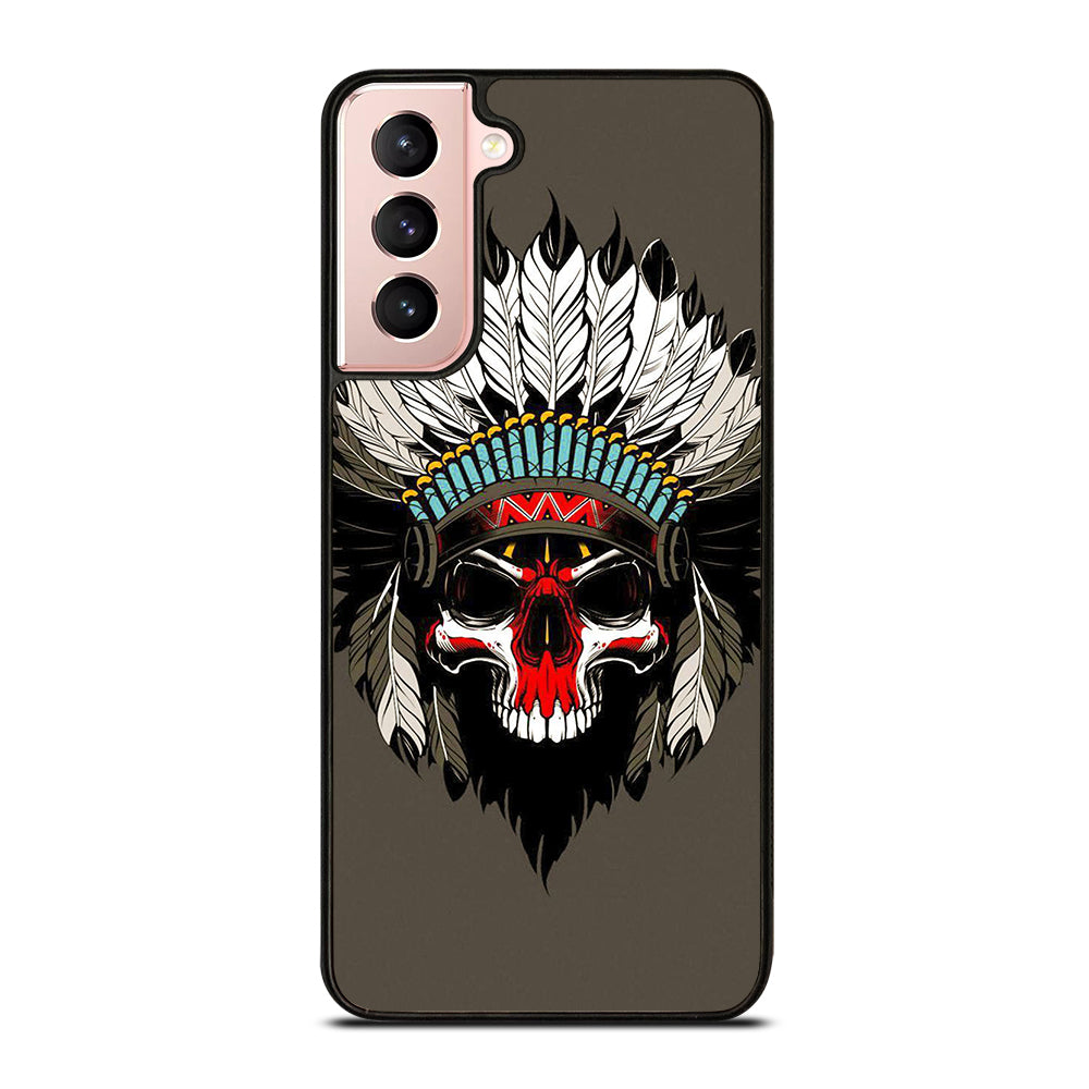 INDIAN FEATHER SKULL ART Samsung Galaxy S21 Case Cover