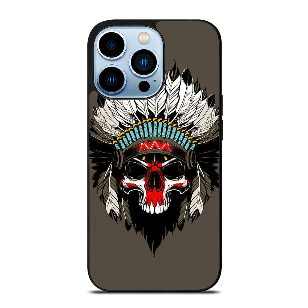 INDIAN FEATHER SKULL ART iPhone 13 Pro Max Case Cover