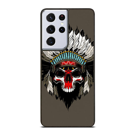 INDIAN FEATHER SKULL ART Samsung Galaxy S21 Ultra Case Cover
