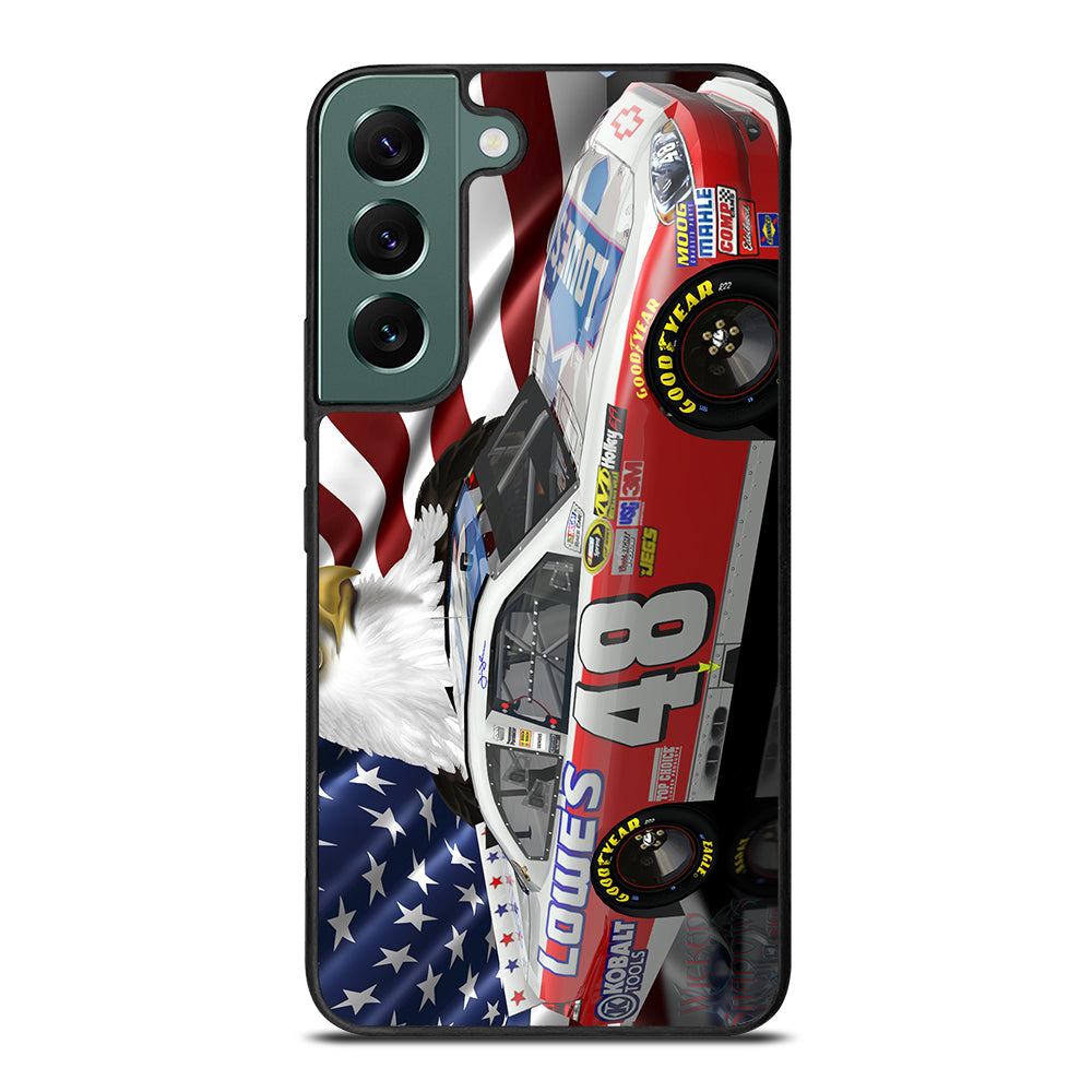 JIMMIE JOHNSON NASCAR AMERICAN FLAG Samsung Galaxy S22 Case Cover