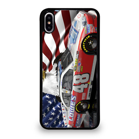 JIMMIE JOHNSON NASCAR AMERICAN FLAG iPhone XS Max Case Cover