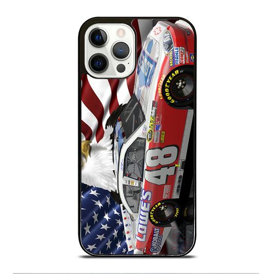 JIMMIE JOHNSON NASCAR AMERICAN FLAG iPhone 12 Pro Case Cover