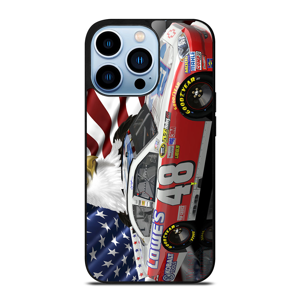 JIMMIE JOHNSON NASCAR AMERICAN FLAG iPhone 13 Pro Max Case Cover