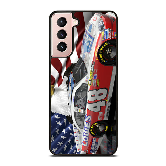 JIMMIE JOHNSON NASCAR AMERICAN FLAG Samsung Galaxy S21 Case Cover