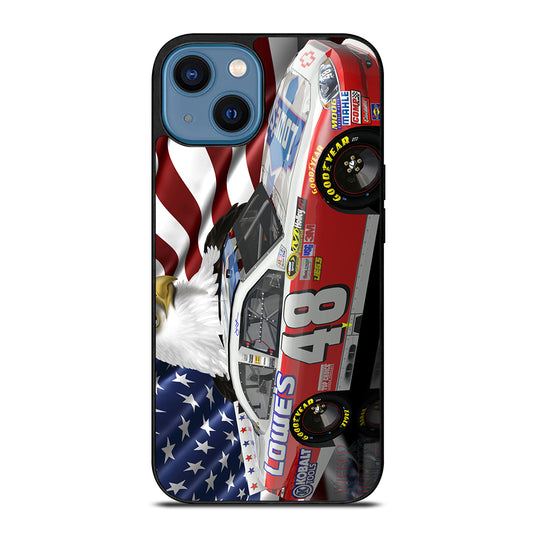 JIMMIE JOHNSON NASCAR AMERICAN FLAG iPhone 14 Case Cover