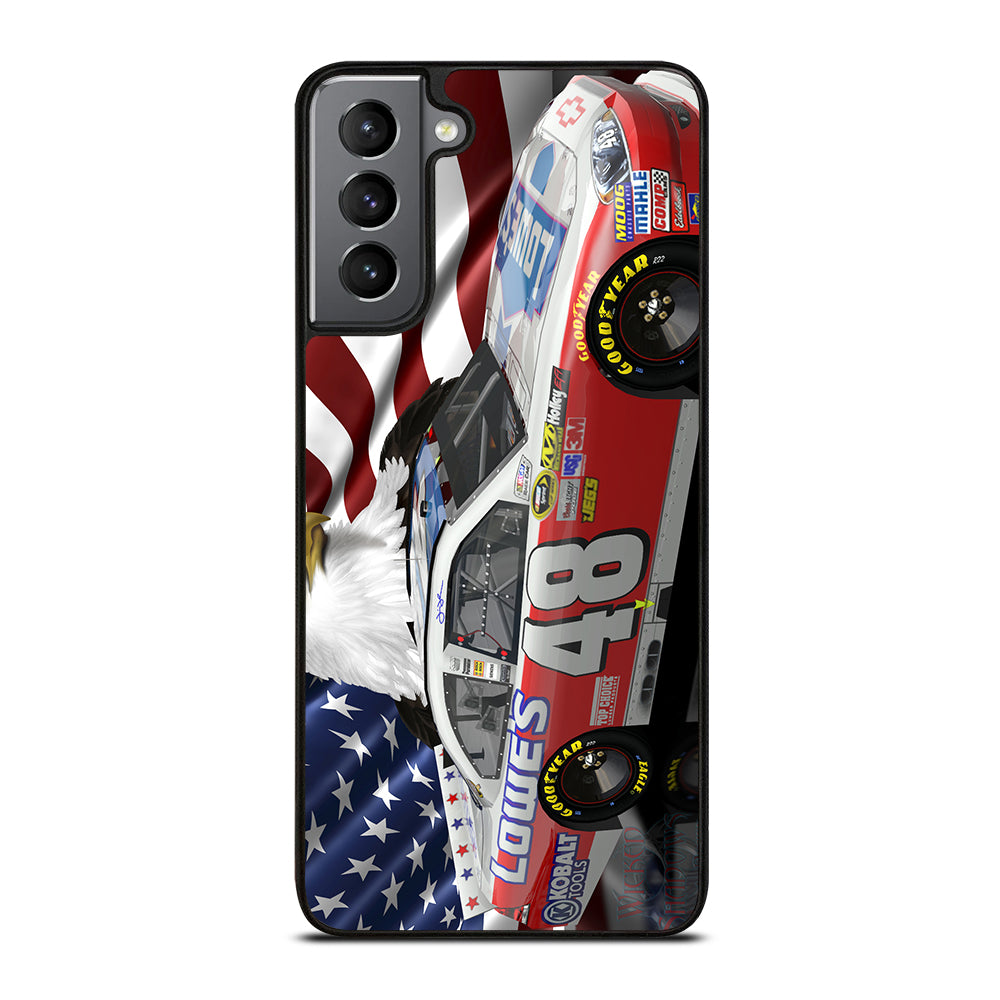 JIMMIE JOHNSON NASCAR AMERICAN FLAG Samsung Galaxy S21 Plus Case Cover