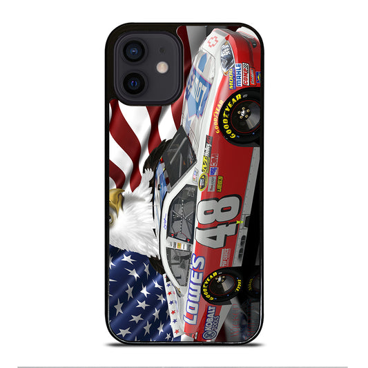 JIMMIE JOHNSON NASCAR AMERICAN FLAG iPhone 12 Mini Case Cover