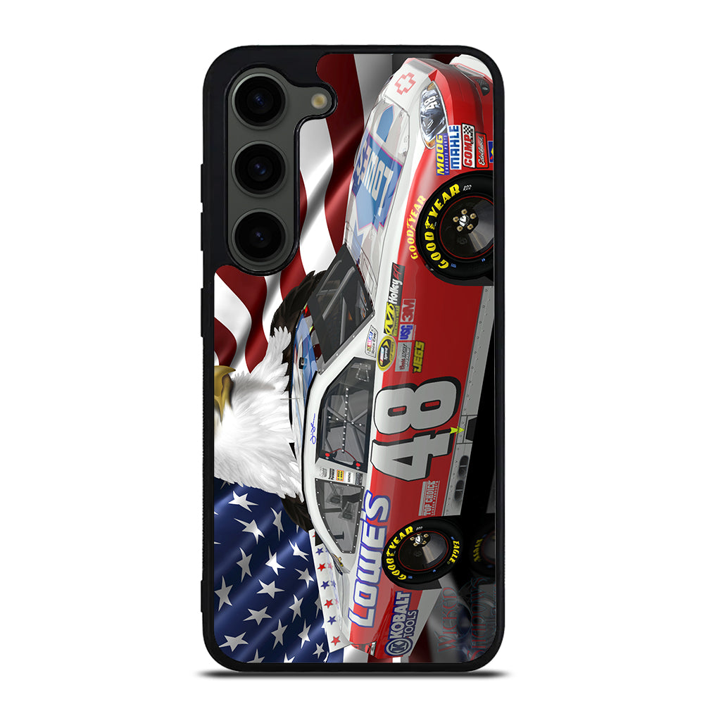 JIMMIE JOHNSON NASCAR AMERICAN FLAG Samsung Galaxy S23 Plus Case Cover