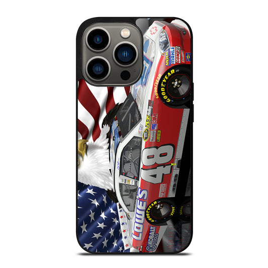 JIMMIE JOHNSON NASCAR AMERICAN FLAG iPhone 13 Pro Case Cover
