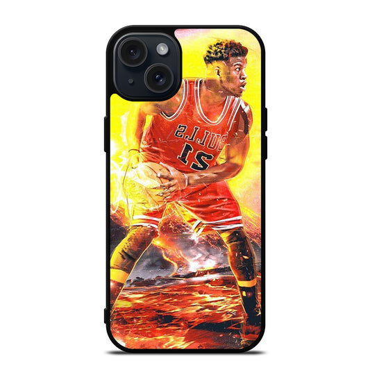 JIMMY BUTLER FLAME CHICAGO BULLS iPhone 15 Plus Case Cover