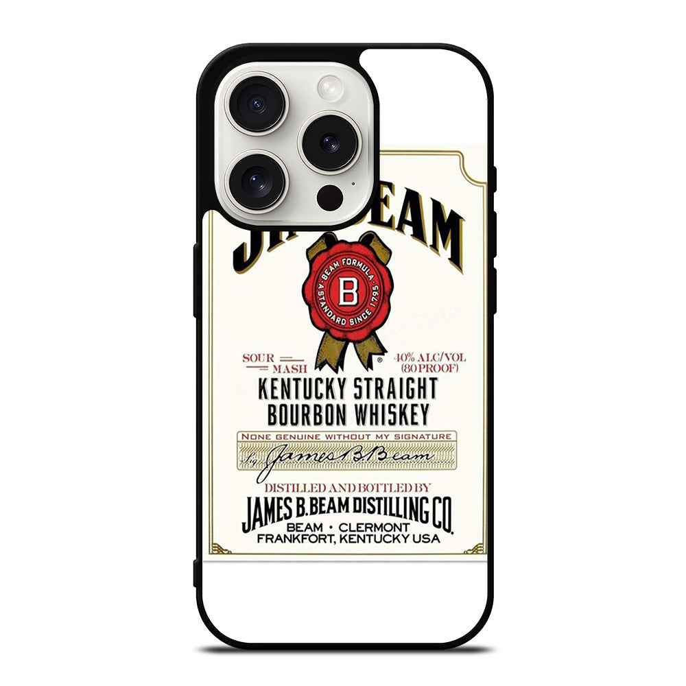 JIM BEAM BOURBON WHISKEY LABEL iPhone 15 Pro Case Cover