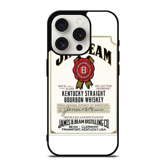 JIM BEAM BOURBON WHISKEY LABEL iPhone 15 Pro Case Cover