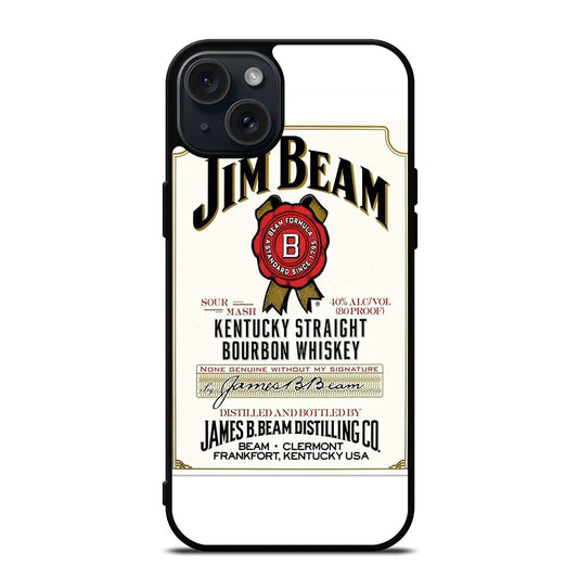 JIM BEAM BOURBON WHISKEY LABEL iPhone 15 Plus Case Cover