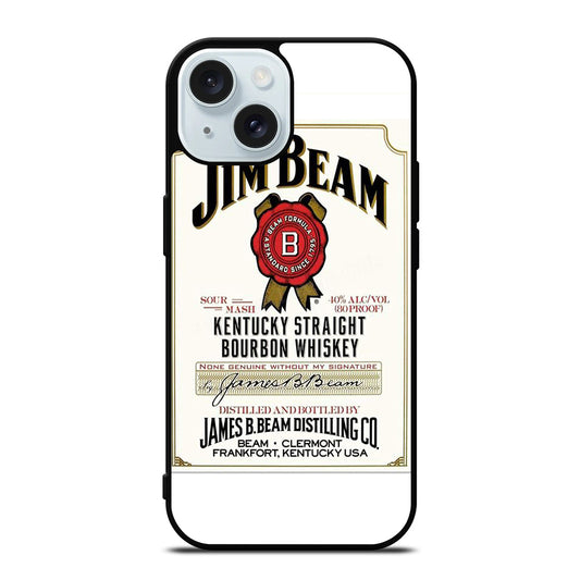 JIM BEAM BOURBON WHISKEY LABEL iPhone 15 Case Cover