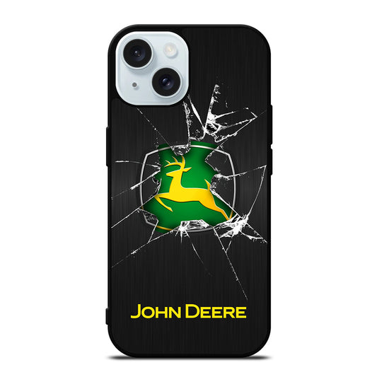 JOHN DEERE CRACKED GLASS LOGO iPhone 15 Case Cover