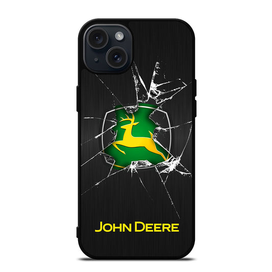 JOHN DEERE CRACKED GLASS LOGO iPhone 15 Plus Case Cover