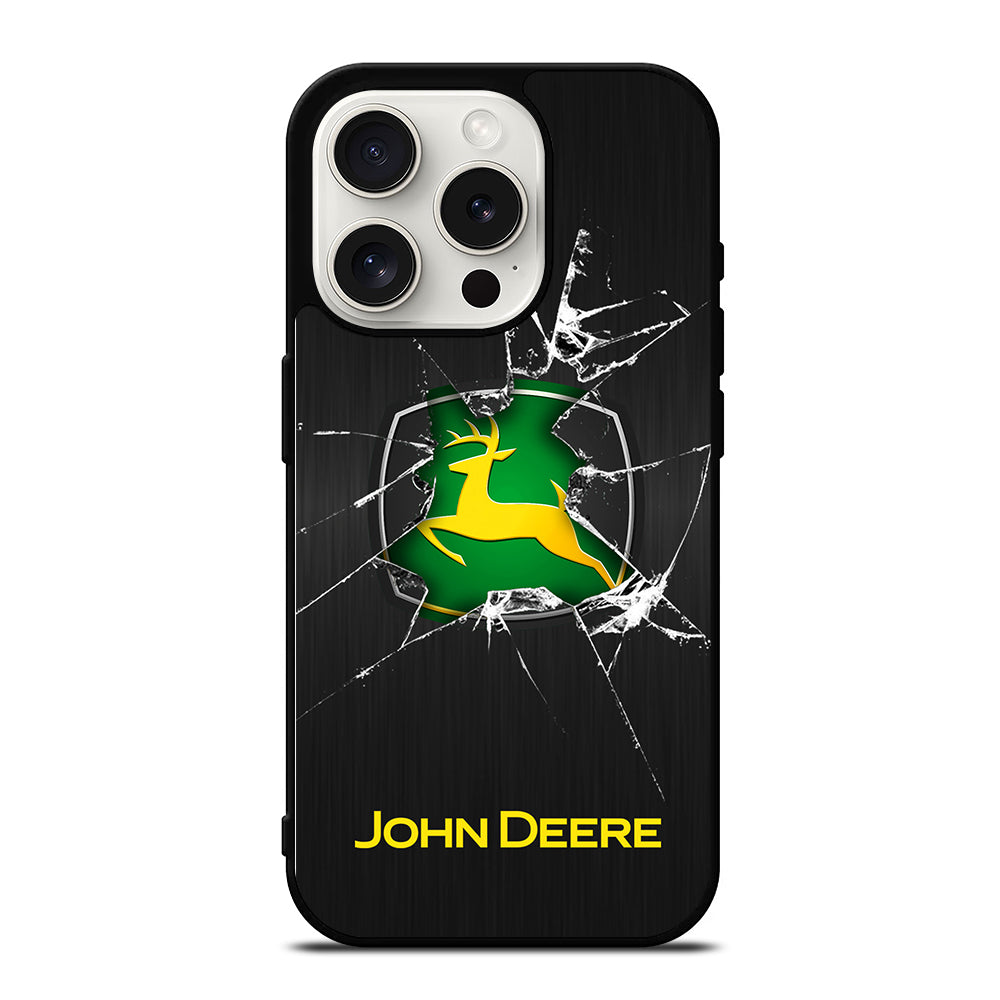 JOHN DEERE CRACKED GLASS LOGO iPhone 15 Pro Case Cover