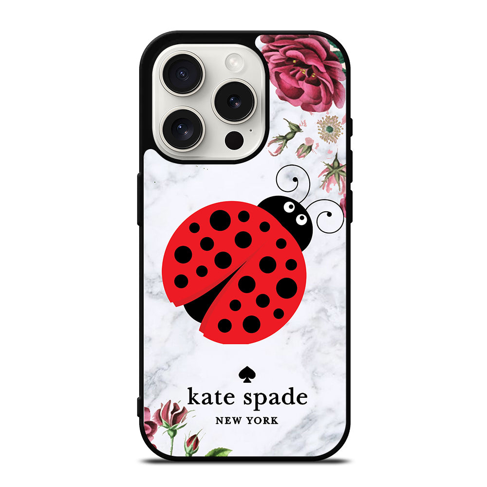 KATE SPADE LADYBUG FLORAL MARBLE iPhone 15 Pro Case Cover
