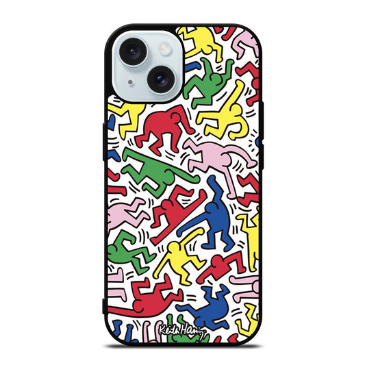KEITH HARING ART PATTERN iPhone 15 Case Cover