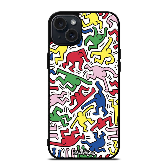 KEITH HARING ART PATTERN iPhone 15 Plus Case Cover