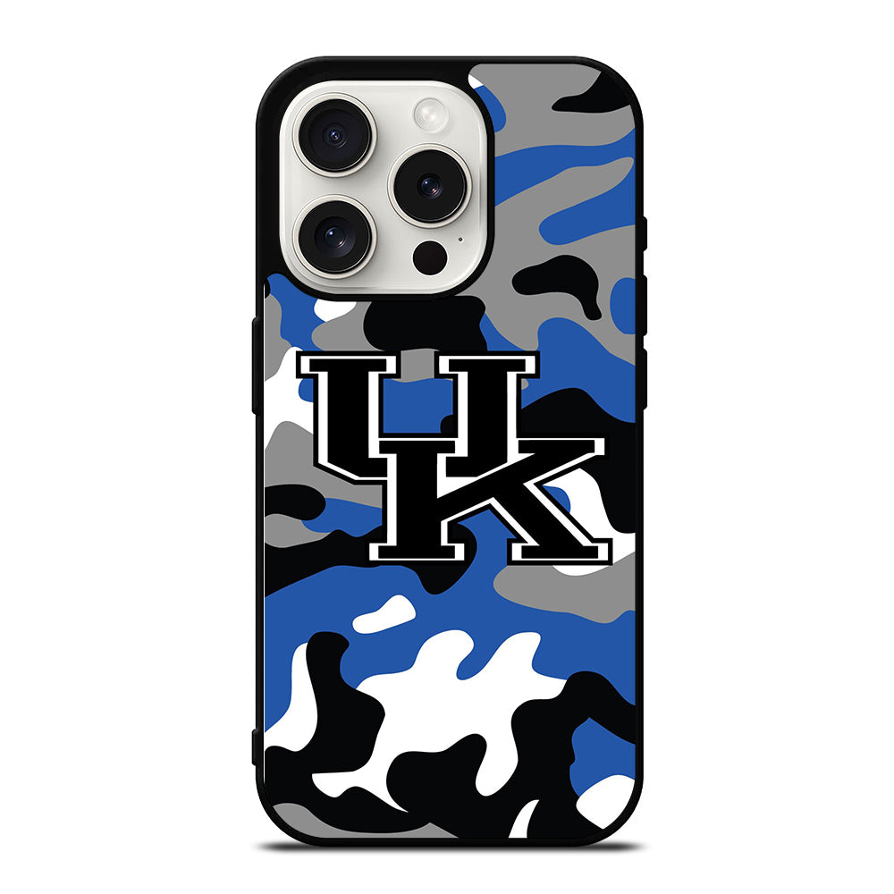 KENTUCKY WILDCATS CAMO LOGO iPhone 15 Pro Case Cover