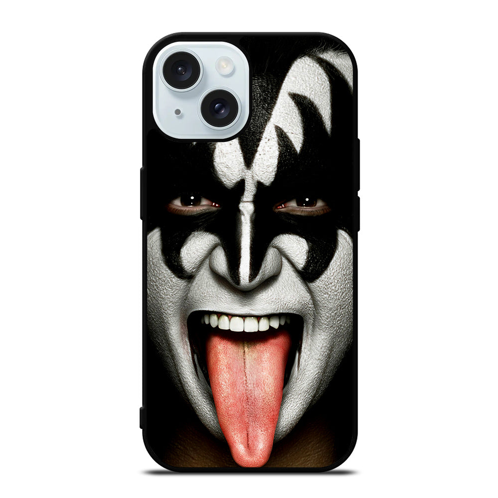 KISS BAND GENE SIMMONS FACE iPhone 15 Case Cover