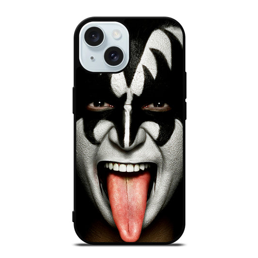 KISS BAND GENE SIMMONS FACE iPhone 15 Case Cover