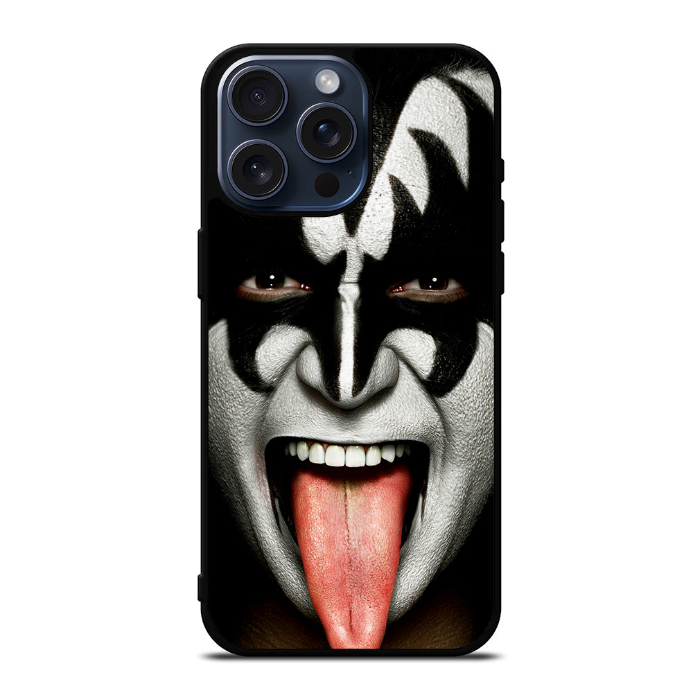 KISS BAND GENE SIMMONS FACE iPhone 15 Pro Max Case Cover