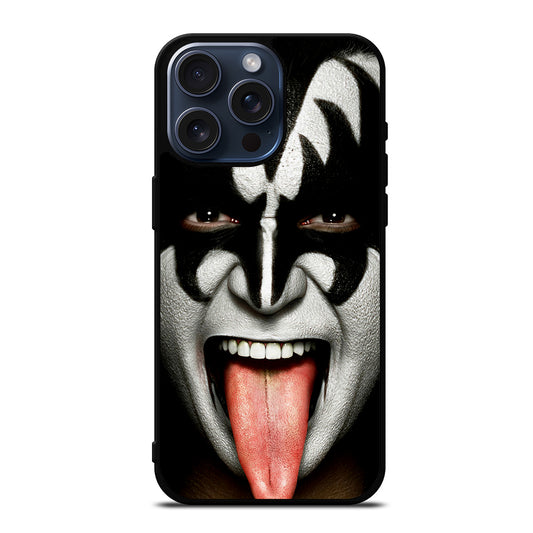 KISS BAND GENE SIMMONS FACE iPhone 15 Pro Max Case Cover