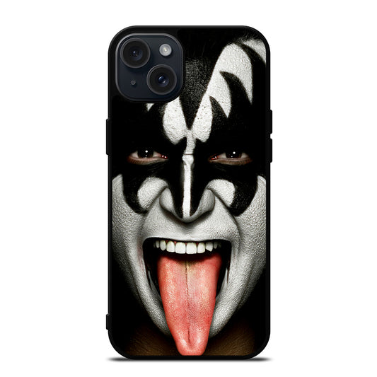 KISS BAND GENE SIMMONS FACE iPhone 15 Plus Case Cover