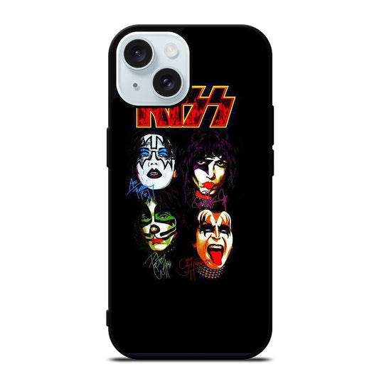 KISS BAND SIGNATURE iPhone 15 Case Cover