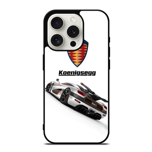 KOENIGSEGG WHITE CAR iPhone 15 Pro Case Cover