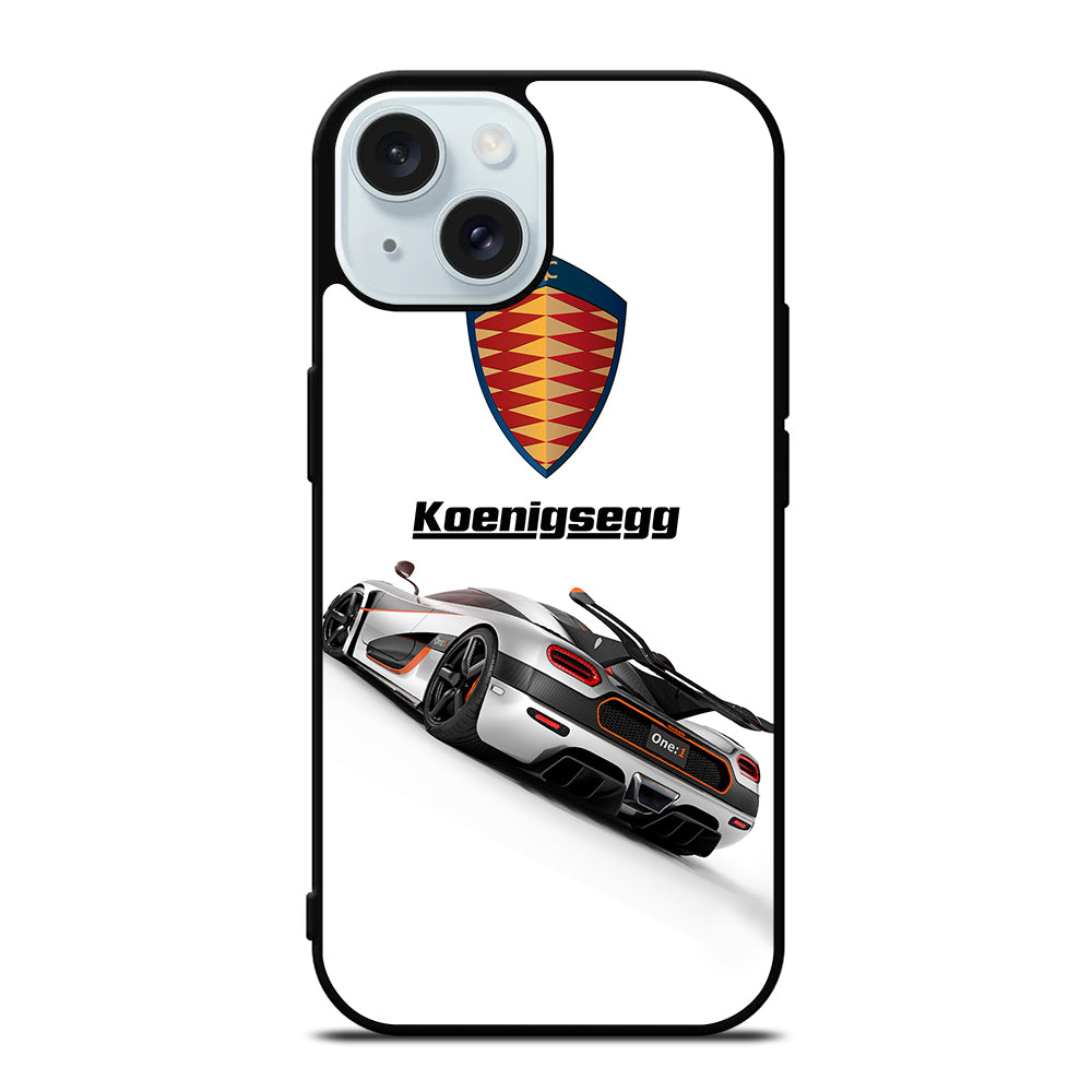 KOENIGSEGG WHITE CAR iPhone 15 Case Cover