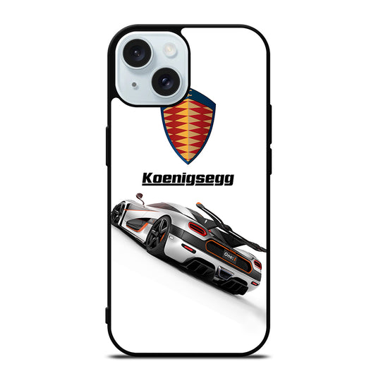 KOENIGSEGG WHITE CAR iPhone 15 Case Cover