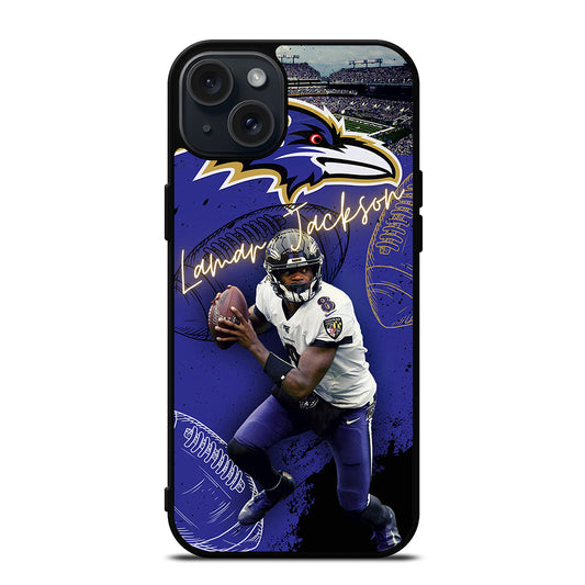 LAMAR JACKSON RAVENS FOOTBALL 3 iPhone 15 Plus Case Cover