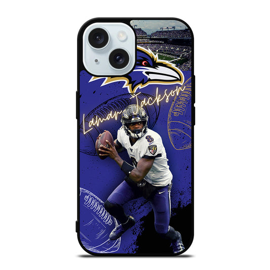 LAMAR JACKSON RAVENS FOOTBALL 3 iPhone 15 Case Cover