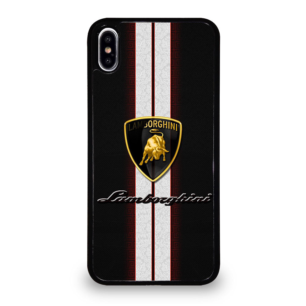 LAMBORGHINI WHITE STRIPE LOGO iPhone XS Max Case Cover