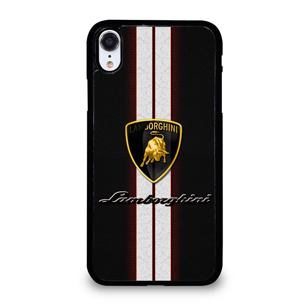 LAMBORGHINI WHITE STRIPE LOGO iPhone XR Case Cover