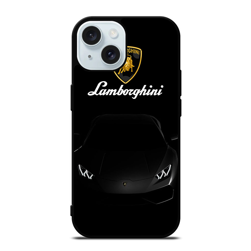 LAMBORGHINI BLACK CAR iPhone 15 Case Cover