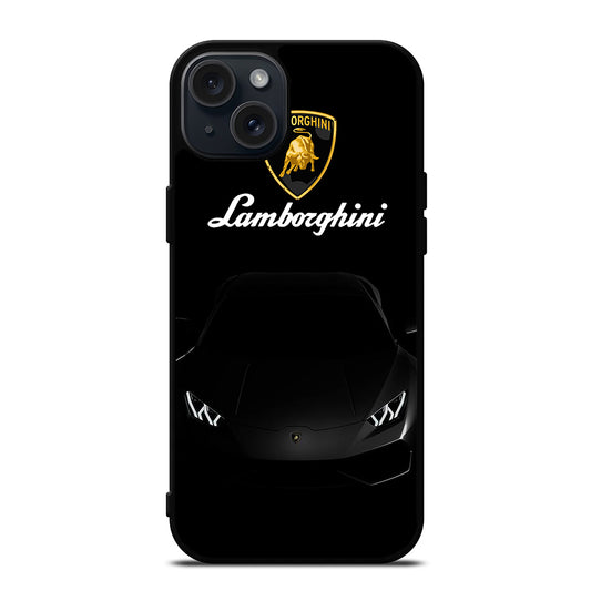 LAMBORGHINI BLACK CAR iPhone 15 Plus Case Cover