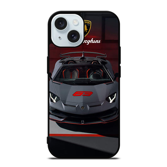 LAMBORGHINI GREY CAR iPhone 15 Case Cover