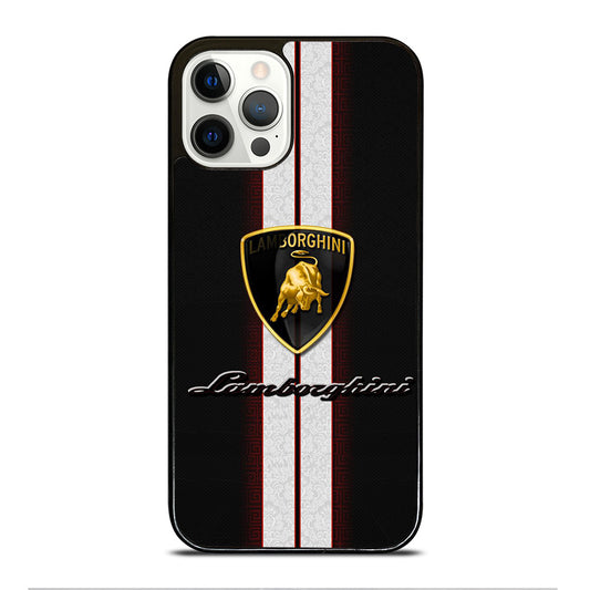 LAMBORGHINI WHITE STRIPE LOGO iPhone 12 Pro Case Cover