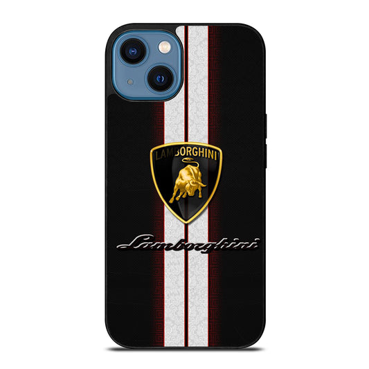 LAMBORGHINI WHITE STRIPE LOGO iPhone 14 Case Cover